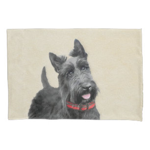 Funda De Cojín Pintado Terrier Escocés - Arte Perro Original