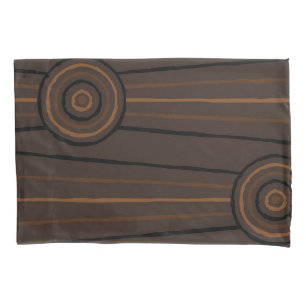 Funda De Cojín Pintura aborigen de líneas y círculos