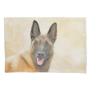 Funda De Cojín Pintura belga malinois - Arte de perro original