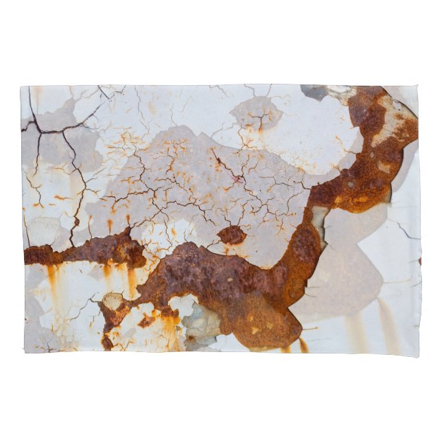Funda De Cojín Pintura blanca rota, auto oxidado. (Anverso)