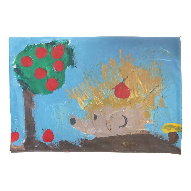Funda De Cojín Pintura de hedgehog (Anverso)
