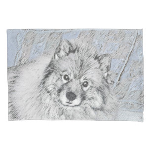 Funda De Cojín Pintura de Keeshond Beth - Arte de Perro Original.