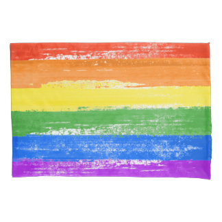 FUNDA DE COJÍN PINTURA DE LA BANDERA DEL ARCO IRIS DE LGBT