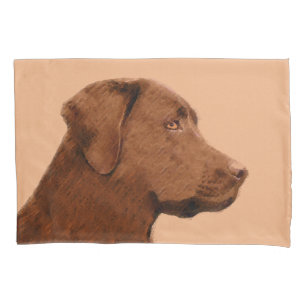 Funda De Cojín Pintura de Labrador Recuperador (Chocolate) - Arte