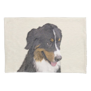 Funda De Cojín Pintura de perro de montaña de Bernese - Arte de p