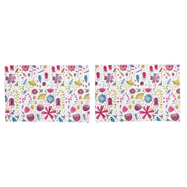 Funda De Cojín Pintura floral acuática moderna (Anverso - Set)