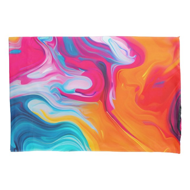 Funda De Cojín Pintura líquida vibrante (Anverso)