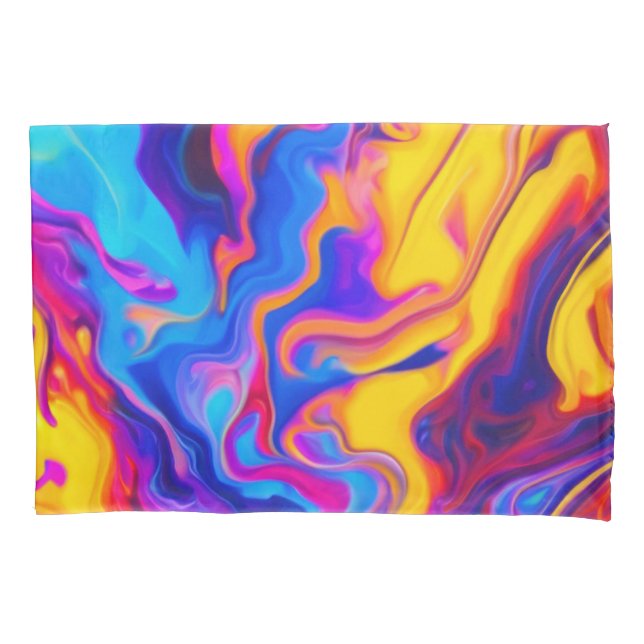 Funda De Cojín Pintura líquida vibrante (Anverso)