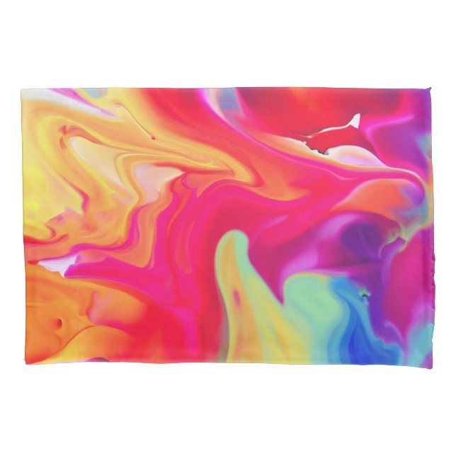 Funda De Cojín Pintura líquida vibrante (Anverso)