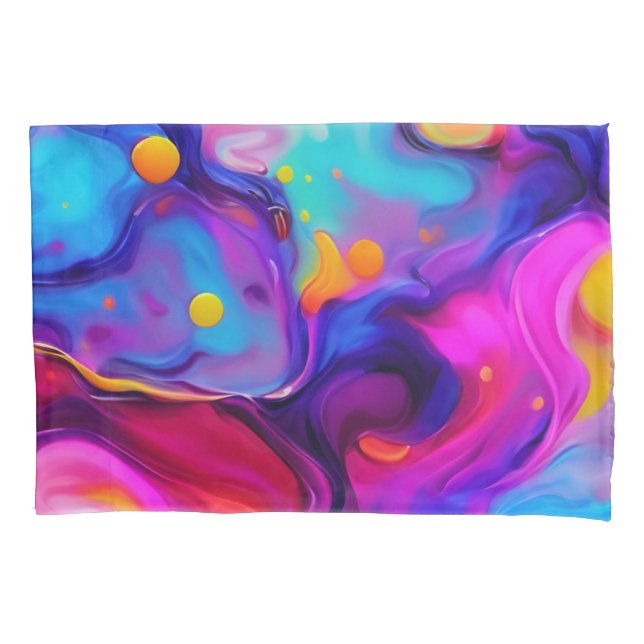 Funda De Cojín Pintura líquida vibrante (Anverso)