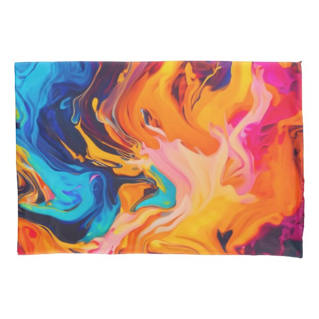 Funda De Cojín Pintura líquida vibrante (Anverso)