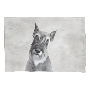 Funda De Cojín Pintura Schnauzer (gigante) - Arte de perros