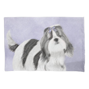 Funda De Cojín Pintura Shih Tzu - Arte Perro Original.