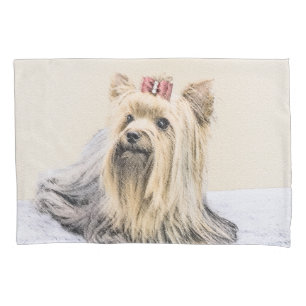 Funda De Cojín Pintura Terrier de Yorkshire - Arte Perro Original