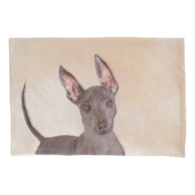 Funda De Cojín Pintura Xoloitzcuintli - Arte Perro Original Cuto (Anverso)