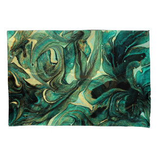 Funda De Cojín Pinturas acrílicas Aquamarinas: fondo abstracto.