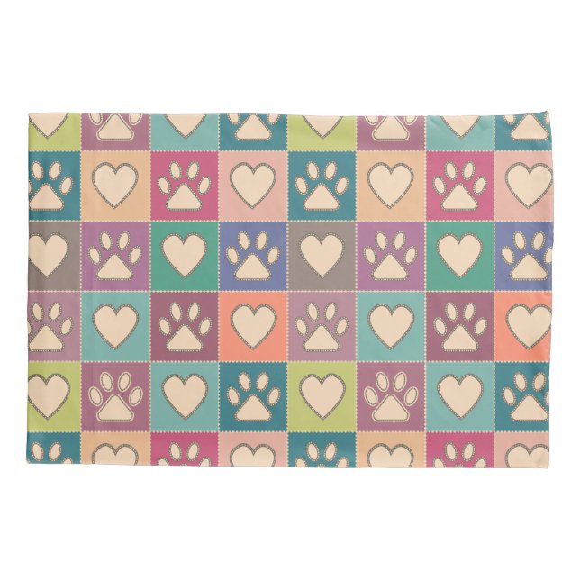 Funda De Cojín Pinturas y corazones de artesanía rural (Reverso)