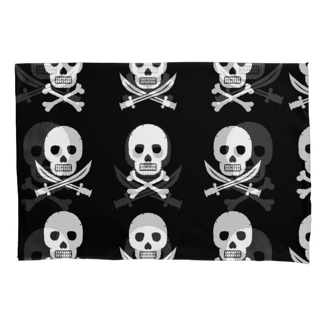 Funda De Cojín Pirata Skulls Crossbone Seless Pattern (Anverso)