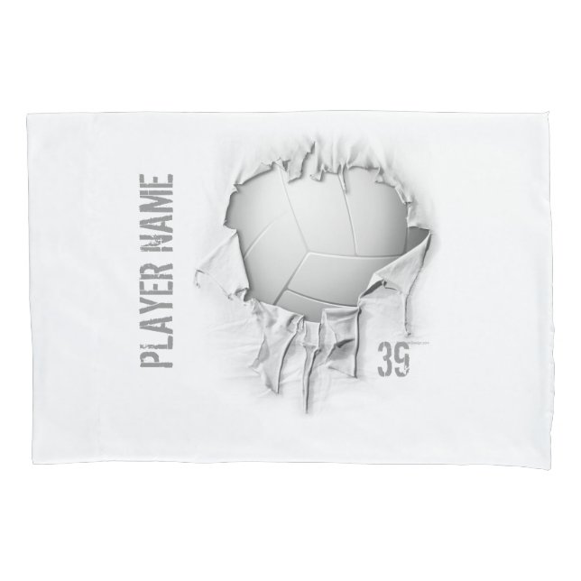 Funda De Cojín Piscina blanca personalizada de voleibol desgastad (Anverso)