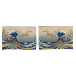 Funda De Cojín PixDezines Vintage The Great Waves
