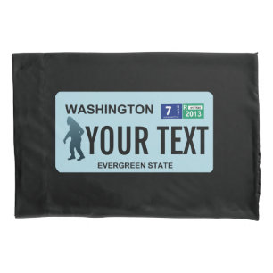 Funda De Cojín Placa de licencia de Washington Sasquatch