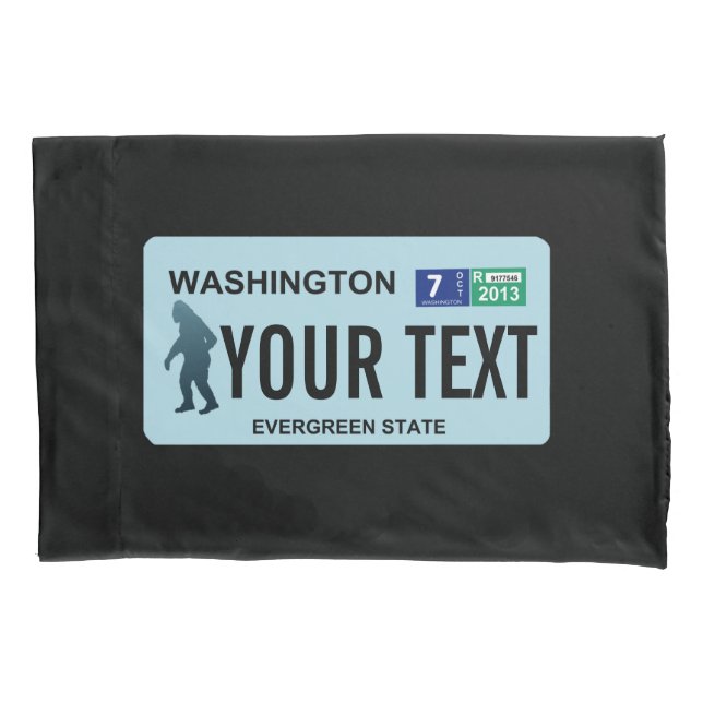 Funda De Cojín Placa de licencia de Washington Sasquatch (Anverso)