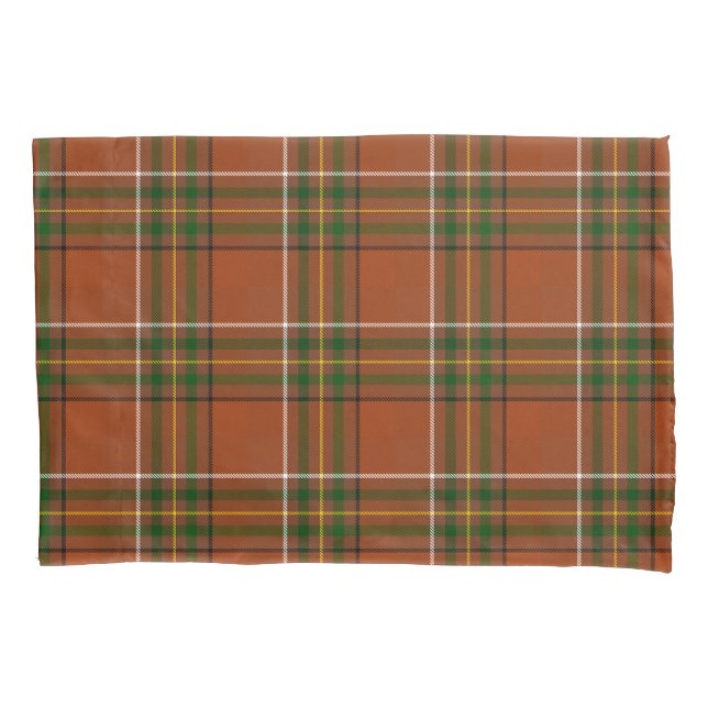 Funda De Cojín Plaid de Tierra Marrón (Anverso)