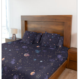 Funda De Cojín Planetas espaciales oscuros Estrellas Patrón nebul