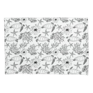 Funda De Cojín Plantas de tortugas submarinas sin mar