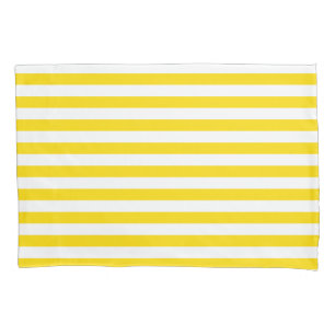 Funda De Cojín Plantilla de diseño de raya blanca amarilla simple