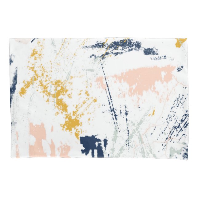 Funda De Cojín Plata de paleta rosa dorada azul (Anverso)