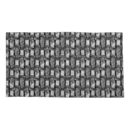 Funda De Cojín Platos rectangulares tallados y manchados, gris ne