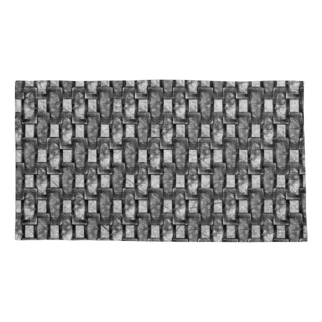 Funda De Cojín Platos rectangulares tallados y manchados, gris ne (Reverso-Izquierdo)