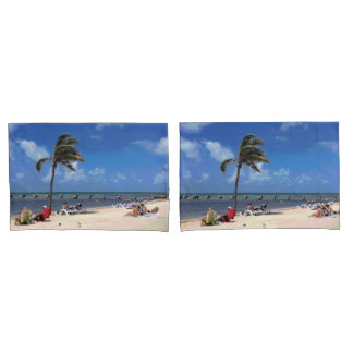 Funda De Cojín Playa con coco palmera