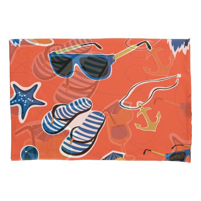 Funda De Cojín Playa de Verano: Relajante Patrón Sin Mar. (Anverso)
