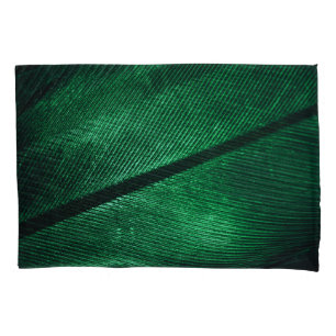 Funda De Cojín Pluma Verde, Hermosa Textura De Patrón.