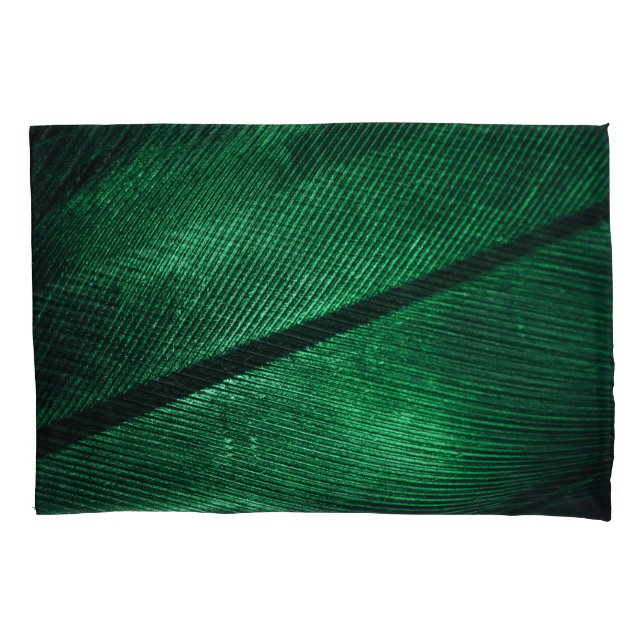 Funda De Cojín Pluma Verde, Hermosa Textura De Patrón. (Anverso)