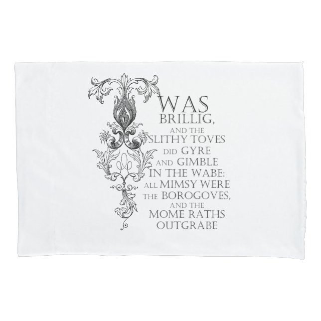 Funda De Cojín Poema de Alice In Wonderland Jabberwocky (Anverso)