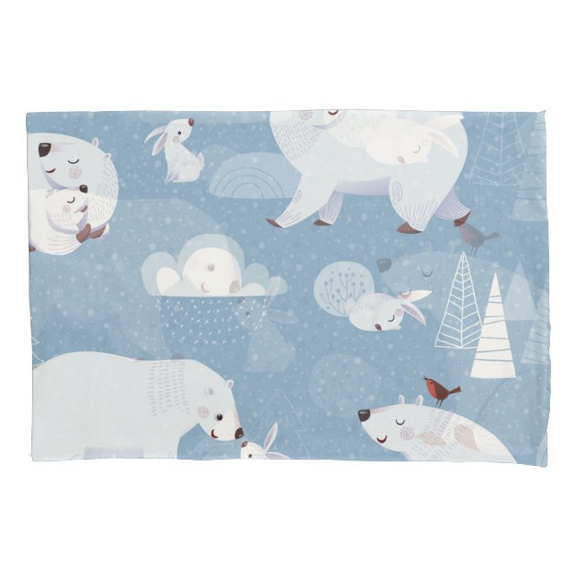 Funda De Cojín Polar Bears Winter Vintage (Anverso)