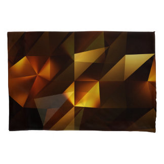 Funda De Cojín Polígono dorado: representación abstracta 3D