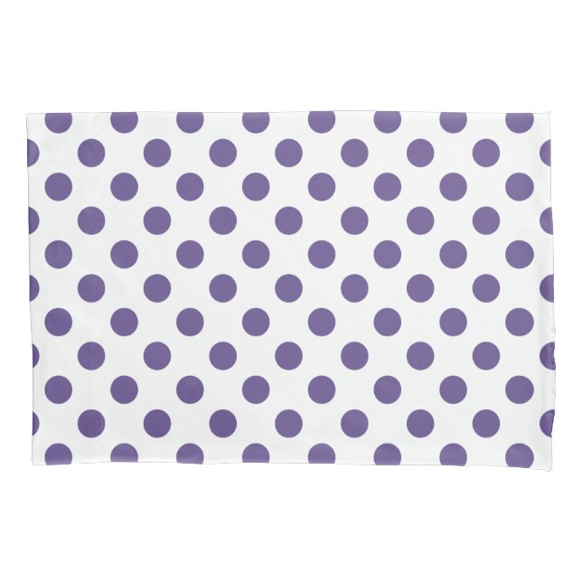 Funda De Cojín Polka ultravioleta sobre blanco (Anverso)