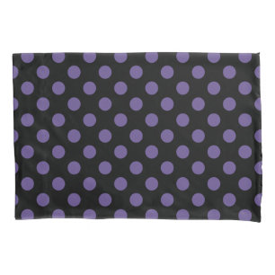 Funda De Cojín Polka ultravioleta sobre negro