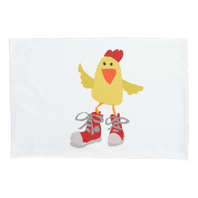 Funda De Cojín Pollo divertido del amarillo del baile (Anverso)