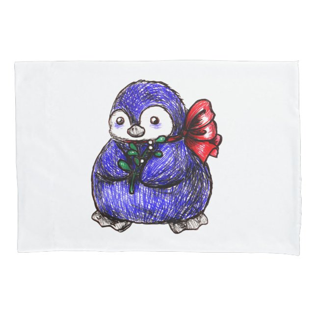 Funda De Cojín Polluelo del pingüino (Anverso)