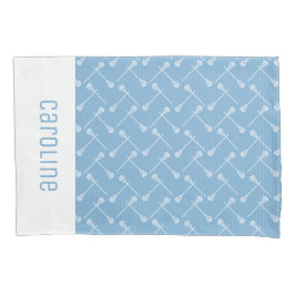 Funda De Cojín Polvo Azul Lacrosse White Sticks Patterado