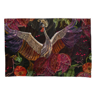 Funda De Cojín Pomegranate Crane Rosas: Bordados