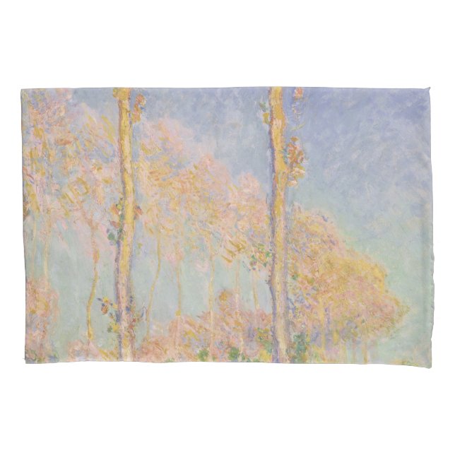 Funda De Cojín Poplars, impressionist landscape, Claude Monet (Anverso)