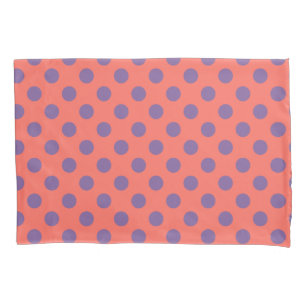 Funda De Cojín Pos de la polka de coral violeta y viva