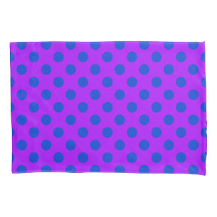 Funda De Cojín Pos de polka azul sobre morado