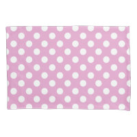 Pos de polka blanca en rosa pálido